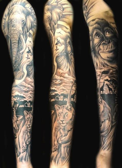 Tattoo, sleeve, africa, african animals, wildlife | Tattoo's/henna