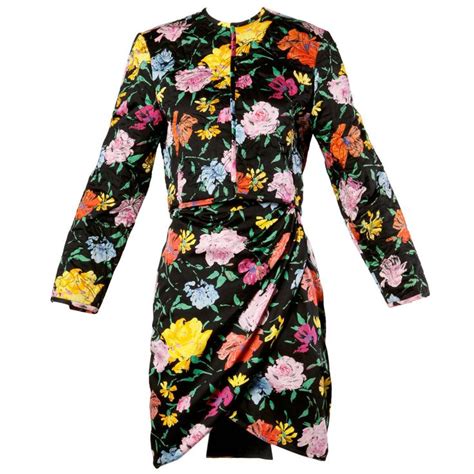 Emanuel Ungaro Vintage Floral Print Quilted Jacket Skirt Suit