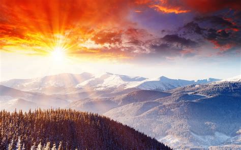 Beautiful Winter Sunset Landscape All Best Desktop