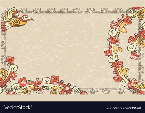 Horizontal Background In The Aztec Style Vector Image