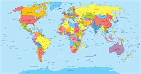 Mapa Mundi Colorido Para Imprimir Mapa Mundi Politico