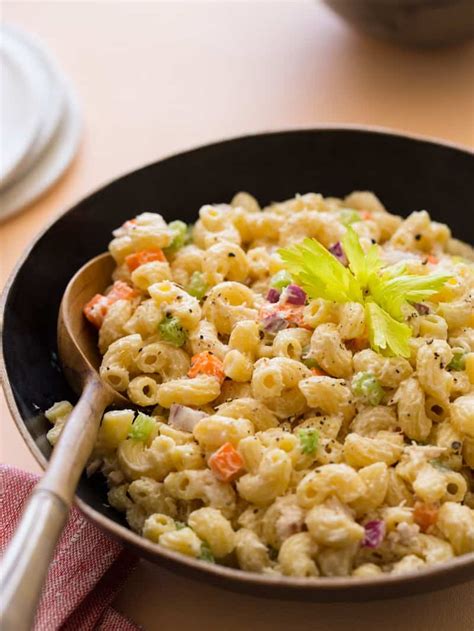 Drain the macaroni and transfer to a large bowl. Hawaiian Style Macaroni Salad recipe | Spoon Fork Bacon