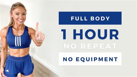 1 Hour Intense Full Body Workout Low Impact And No Equipment Youtube