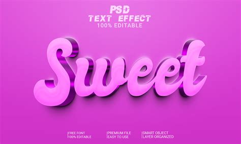 Sweet 3d Text Effect Psd File Graphic By Imamul0 · Creative Fabrica