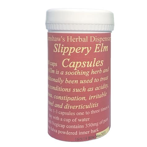 Slippery Elm Capsules 100 Earnshaw S Herbal Dispensary