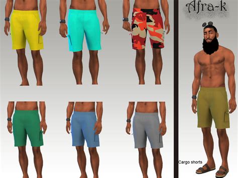 The Sims Resource Afra K Male Cargo Shorts