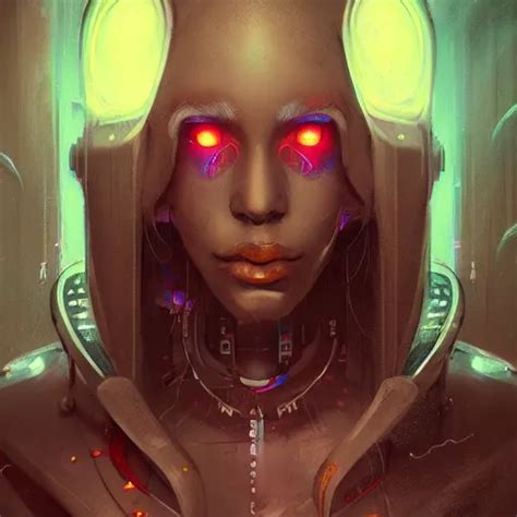 Portrait Of A Beautiful Cybernetic Drow Cyberpunk Stable Diffusion