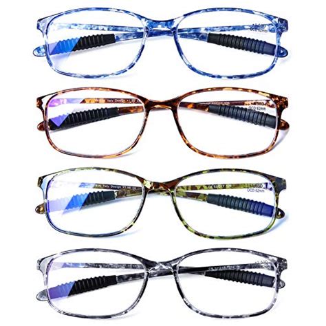 Doovic Computer Reading Glasses 4 Pack Blue Light Blocking Glasses Anti Eyestrain Flexible