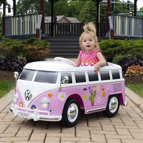 Rollplay 6v Vw Type 2 Bus Ride On Battery Powered Toy Car Pink Lifetoyz