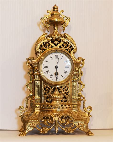 French Brass Cased Mantel Clock Circa 1870 1900 Casey Clock
