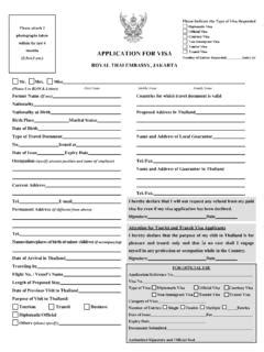 APPLICATION FOR VISA Royal Thai Embassy Download Application For Visa Royal Thai Embassy