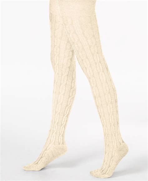 hue bold cable sweater tights in white lyst