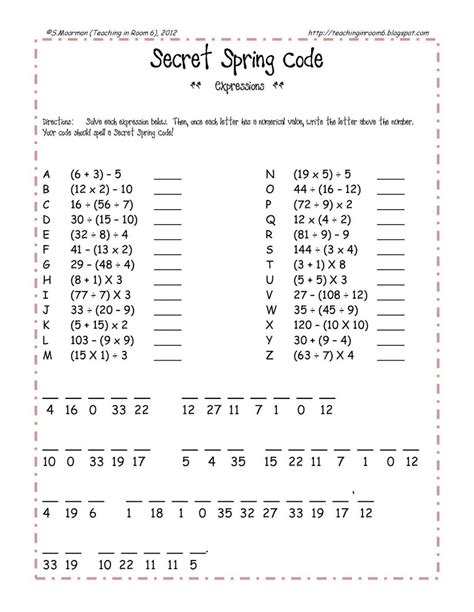 Free Printable Math Worksheet For 6th Graders