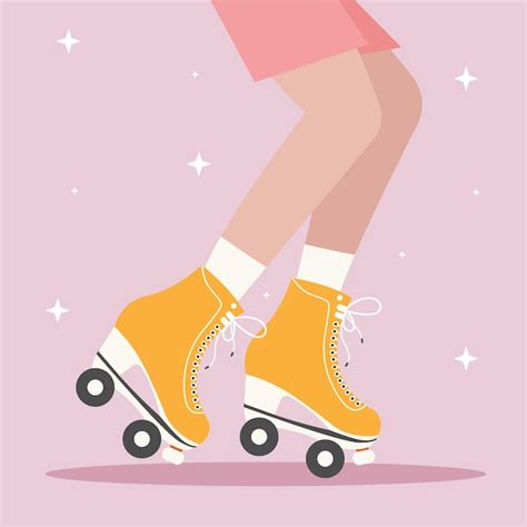 Premium Vector Girl Roller Skating Vector