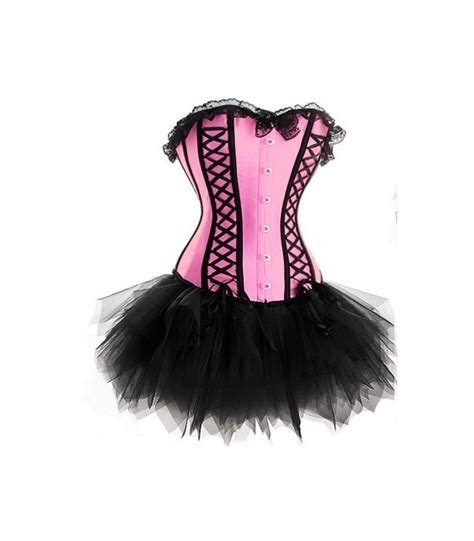 Pink Classic Corset With Lace Color Pink Size M
