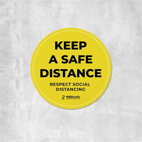 Keep A Safe Distance Floor Sticker For Social Distancing