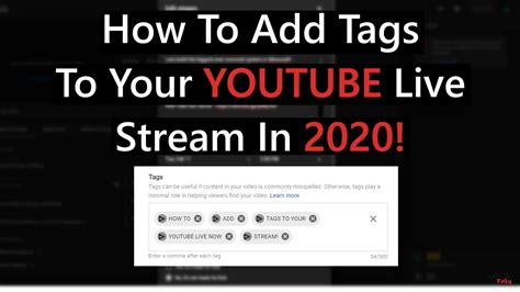 How To Add Tags To Your Youtube Live Now Stream In 2020 Youtube