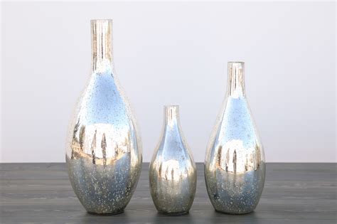 Large Mercury Glass Vase Out Of The Dust Rentals
