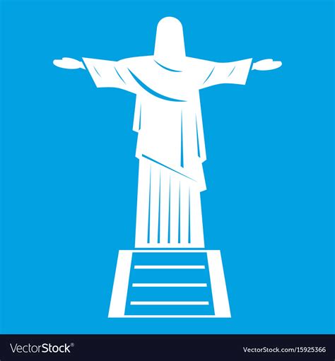 Christ Redeemer Statue Icon White Royalty Free Vector Image