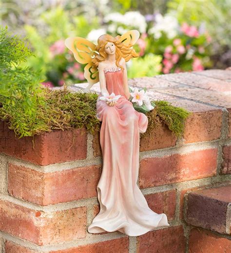 Sitting Fairy Garden Wall Statue Wind And Weather