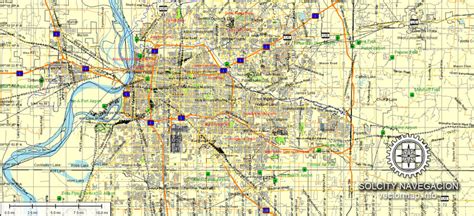 Memphis Tennessee Us Vector Street Map Printable Atlas 49 Parts Full