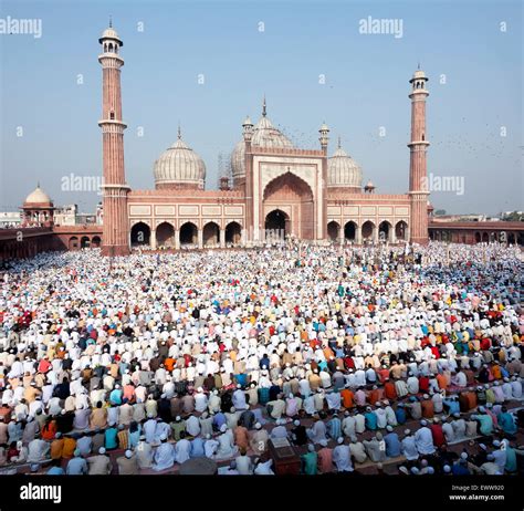 Festival Of Eid Ul Fitr Being Celebrated At The Jama Masjid Mosque In