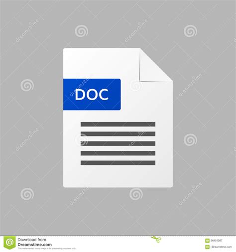 Icono Del Formato De Archivo Del Documento De Texto Del Doc Doc