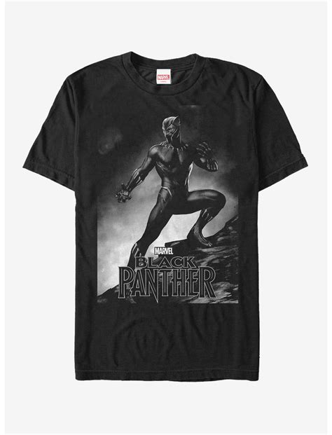 Marvel Black Panther 2018 Grayscale Pose T Shirt Black Hot Topic