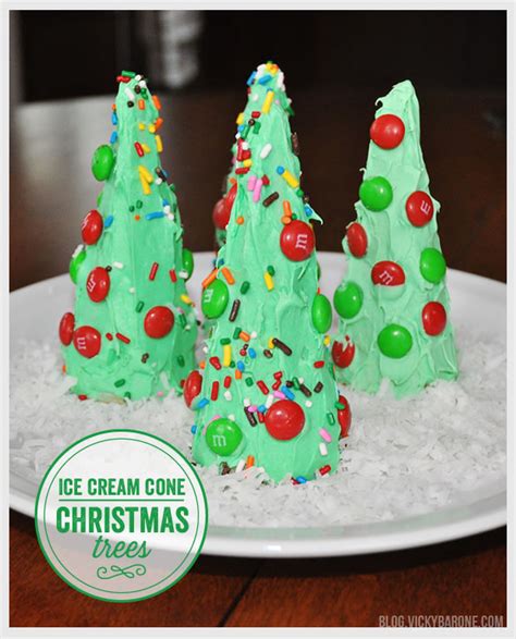 Frozen ice cream dessert pizza (treatzza pizza!) the recipe rebel. Ice Cream Cone Christmas Trees - Vicky Barone