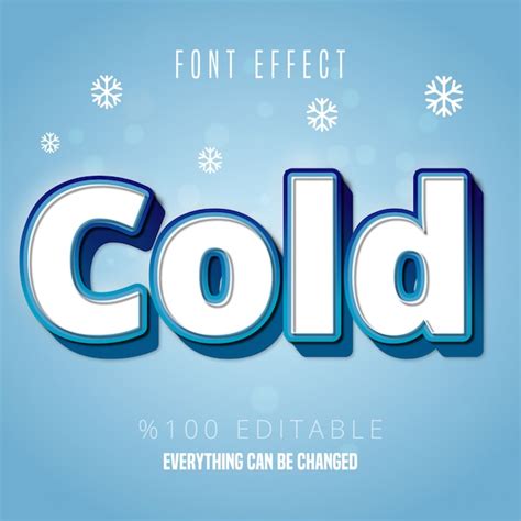 Premium Vector Cold Text Editable Font Effect