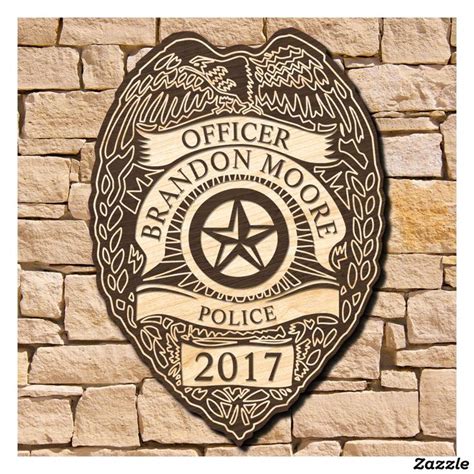 Engraved Police Badge Signature Series Wall Sign Police