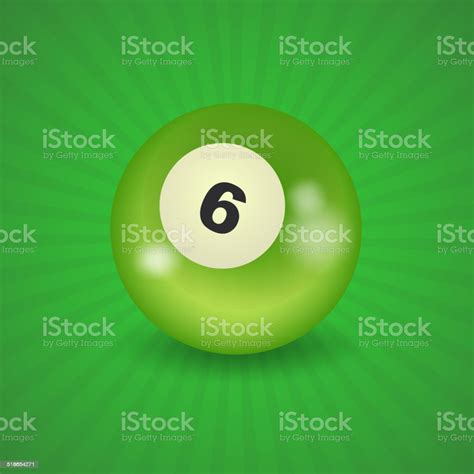 Set Of Billiard Balls Billiards American Ball Number 6 Stock