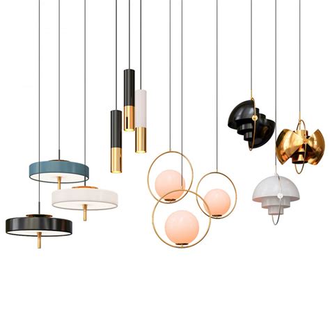 Collection Of Pendant Lights 3d Model For Vray
