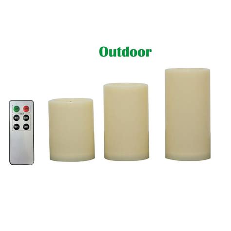 Candle Choice 3 Pcs Outdoor Flameless Candles With Remote And Timer
