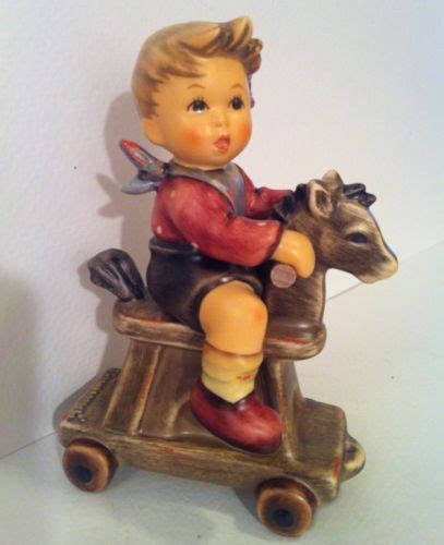 Rare Boy On Rocking Toy Horse 1st Issue Goebel Hummel Porcelain