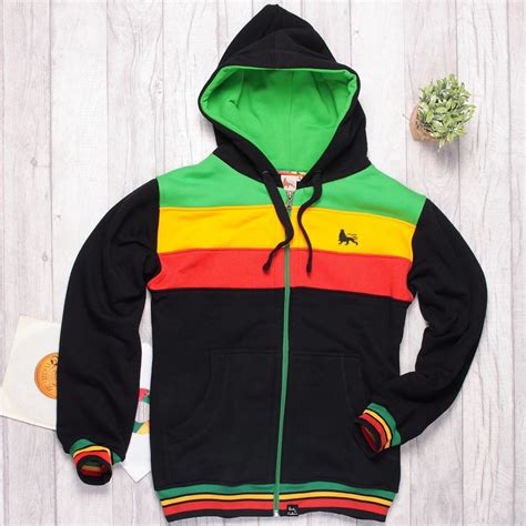 rasta reggae zip hoodie rootswear by dub lion etsy