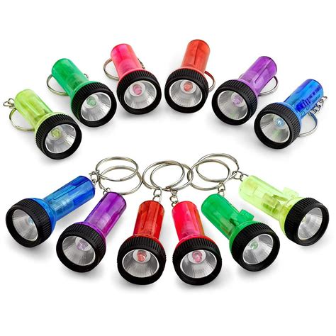 Flashlight Keychains 6 Pieces Assorted Color Mini Plastic Pocket