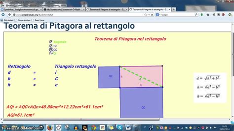 Il Teorema Di Pitagora Applicato Al Rettangolo Youtube