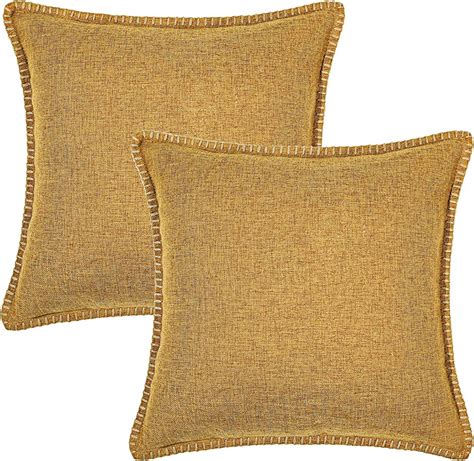Incredible Shopping Paradise Golden Brown Linen Pillow Covers 22x22