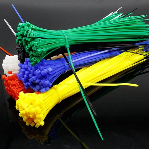 200mm Self Locking Nylon Cable Ties 8 Inch 100pcs 12 Color Plastic Zip