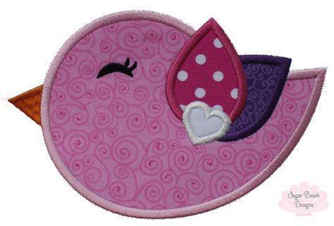 Valentine Bird Applique 4 Sizes Products Swak Embroidery