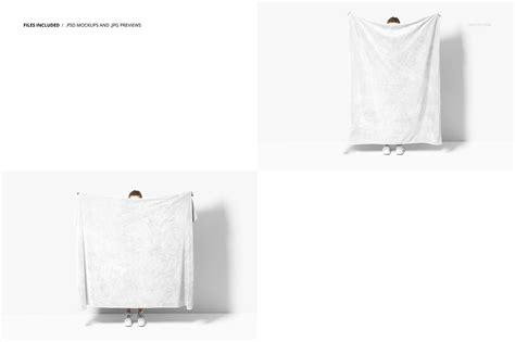 Fleece Throw Blanket Mockup Set Behance