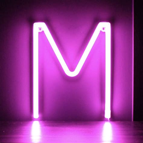 M Neon Pink Letter Light Non Stop Party Shop