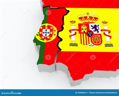 Carte Du Portugal Et De Lespagne Illustration Stock Illustration Du