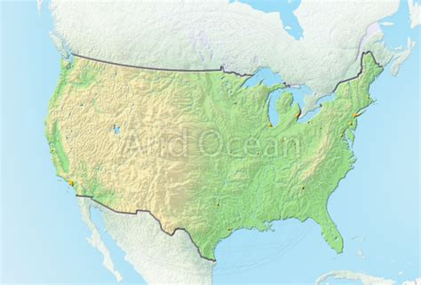 United States Shaded Relief Map