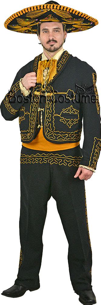 men s mariachi charro suit set mexico folklorico de mayo fiesta dance costume black gold