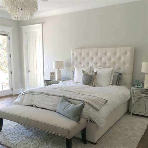 Warm bedroom color paint ideas home designs. Paint color is Silver Drop from Behr. Beautiful light warm ...