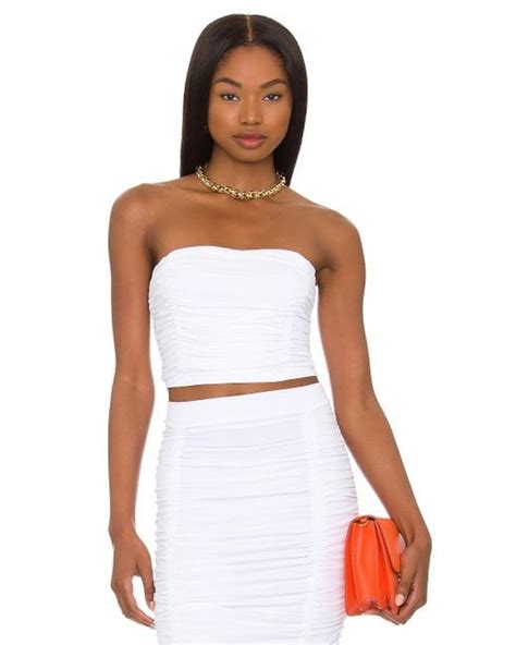 Susana Monaco Synthetic Gathered Tube Top In White Lyst