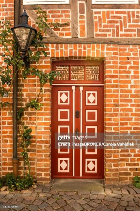 Decorative Entrance Door To A Historic Brick House Old Town Hanseatic