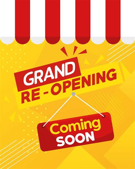 Grand Reopening Banner With Coming Soon Label 2042435 Vector Art At